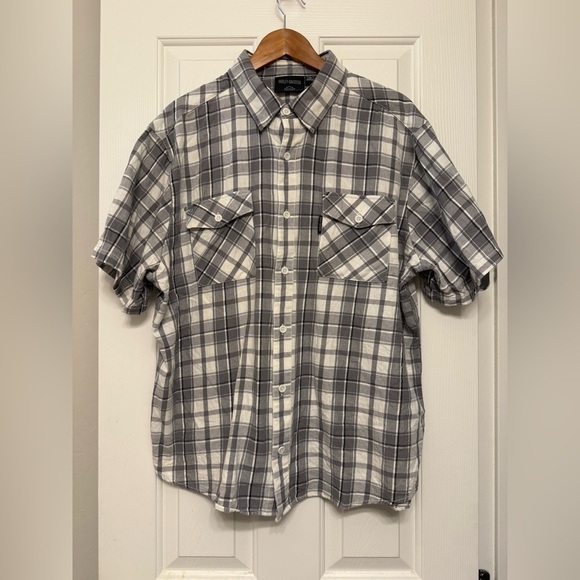 Harley-Davidson Other - Harley-Davidson Black & White Plaid Button-Down Shirt – Men’s XXL